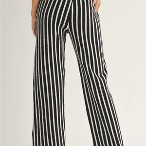 MIOU MUSE Striped Black and White Pants-SIZE LARGE